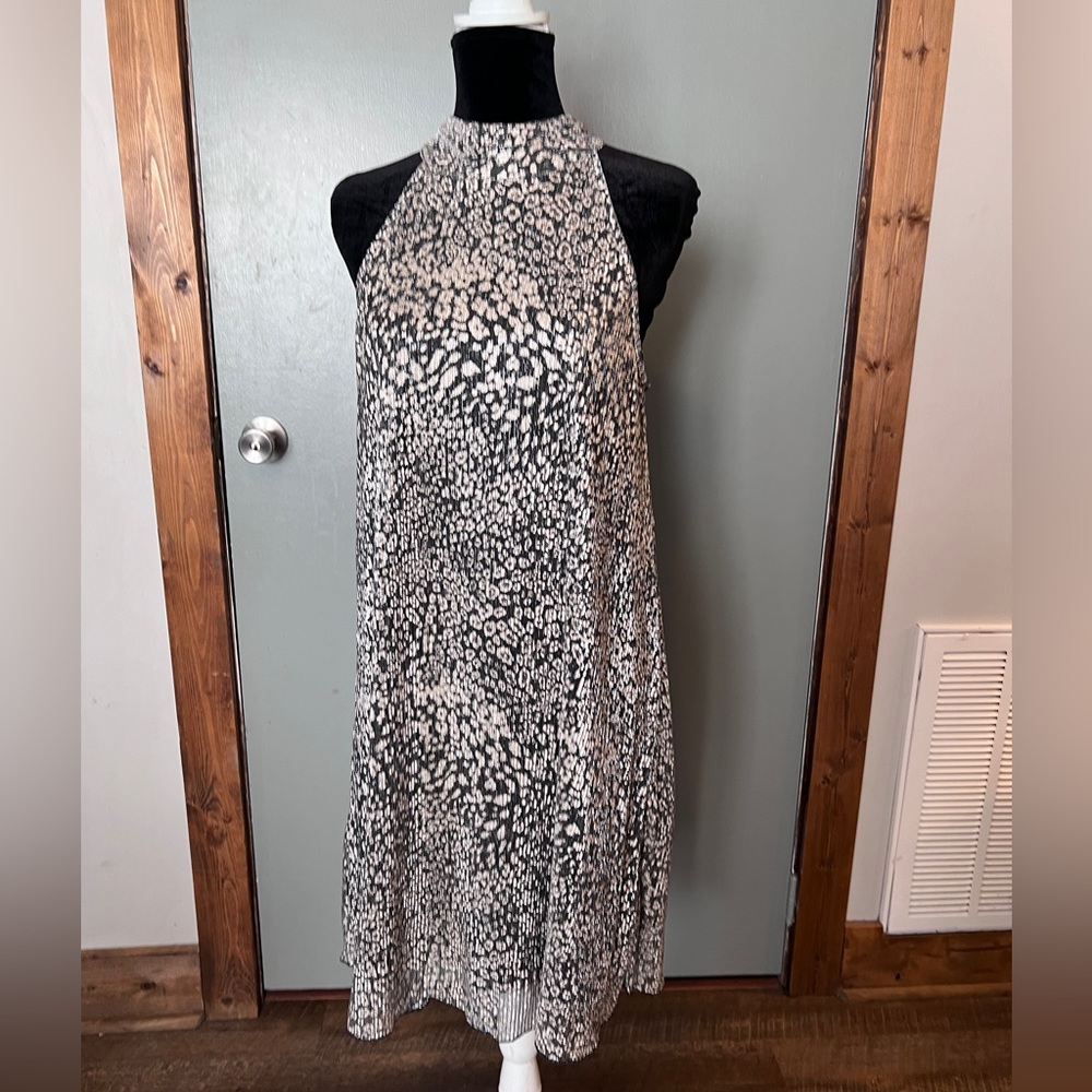 Est. 1946 Gold Overlay Halter Midi Dress Size LG